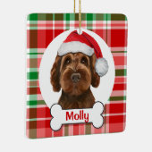 Chocolade Labradoodle / Chocolade Goldendoodle Keramisch Ornament (Rechts)