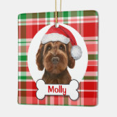 Chocolade Labradoodle / Chocolade Goldendoodle Keramisch Ornament (Links)