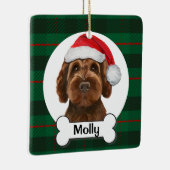 Chocolade Labradoodle / Chocolade Goldendoodle Keramisch Ornament (Rechts)