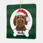 Chocolade Labradoodle / Chocolade Goldendoodle Keramisch Ornament (Links)