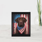 Chocolade Labrador American Flag 4 juli Dog Kaart (Voorkant)