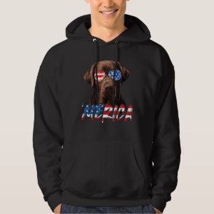 Chocolade Labrador American Flag Lab Dog 4e van Hoodie
