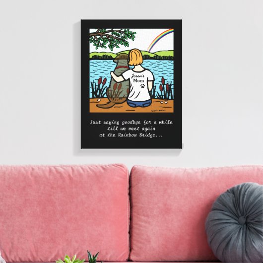 Chocolade Labrador Angel en Mom Canvas (Insitu (Woonkamer))