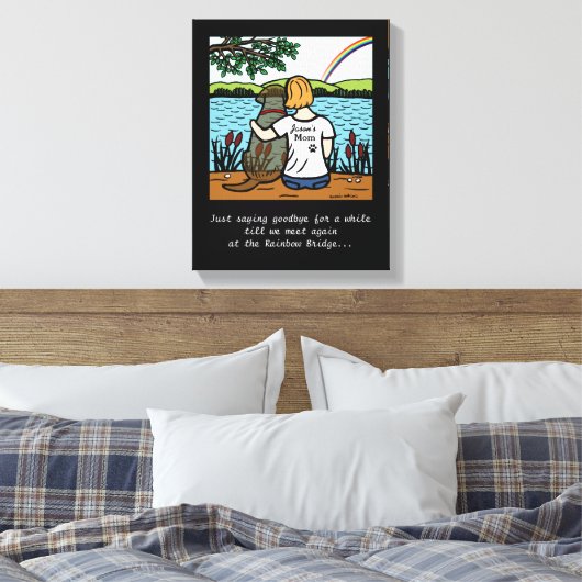 Chocolade Labrador Angel en Mom Canvas (Insitu (Slaapkamer))