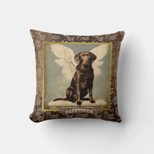  Chocolade Labrador Angel gepersonaliseerd Kussen