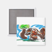 Chocolade Labrador Art Magneet (Voorkant / Achterkant)