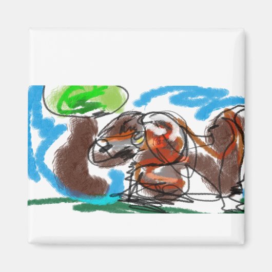 Chocolade Labrador Art Magneet (Voorkant)