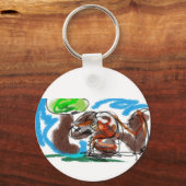 Chocolade Labrador Art Sleutelhanger (Voorkant)