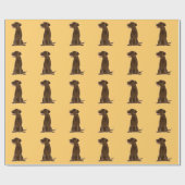 Chocolade Labrador Art Wrapping Paper Cadeaupapier (Vlak)