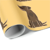 Chocolade Labrador Art Wrapping Paper Cadeaupapier (Rol Hoek)