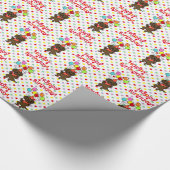 Chocolade labrador ballonnen Verjaardag Cadeaupapier (Hoek)