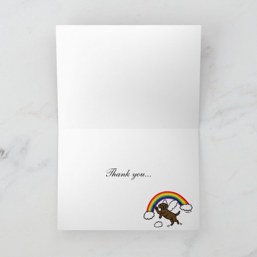 Chocolade Labrador Beschermengel Bedankt Kaart (Binnen)