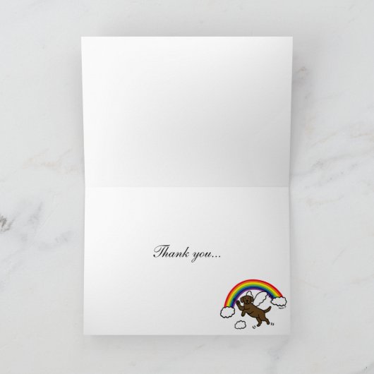 Chocolade Labrador beschermengel Dank u Bedankkaart (Binnen)