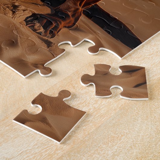 Chocolade Labrador bij zonsondergang Legpuzzel (Zijkant)