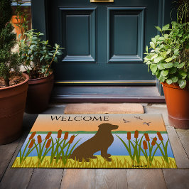 Chocolade Labrador Bird Dog Sunset Deurmat