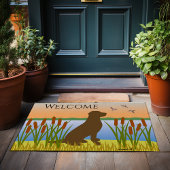 Chocolade Labrador Bird Dog Sunset Deurmat