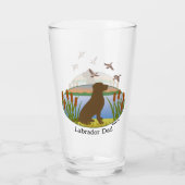 Chocolade Labrador Bird Dog Sunset Glas (Achterkant)