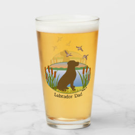 Chocolade Labrador Bird Dog Sunset Glas