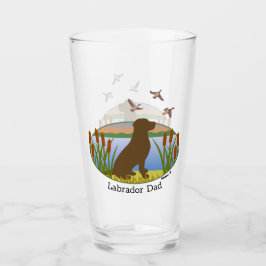 Chocolade Labrador Bird Dog Sunset Glas