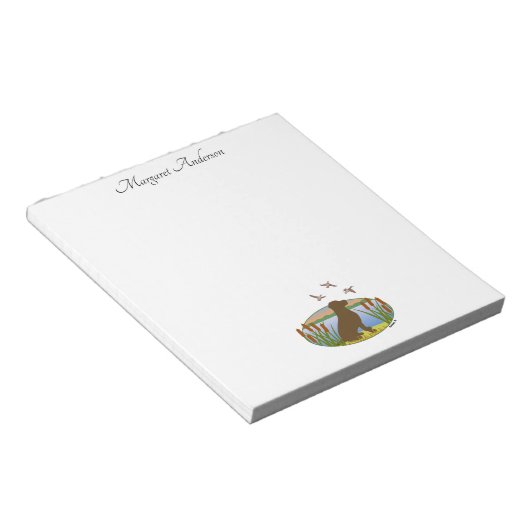 Chocolade Labrador Bird Dog Sunset Notitieblok (Schuin)