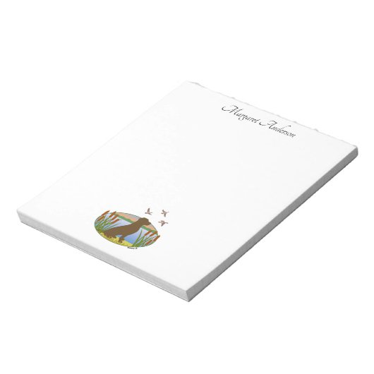Chocolade Labrador Bird Dog Sunset Notitieblok (Linkerzijde)