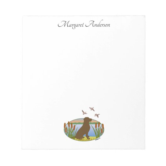 Chocolade Labrador Bird Dog Sunset Notitieblok (Voorkant)