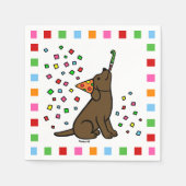 Chocolade Labrador Birthday Party Confetti Servet (Voorkant)
