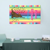 Chocolade Labrador Birthday Party Confetti Spandoek (Beurs)