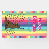 Chocolade Labrador Birthday Party Confetti Spandoek (Horizontaal)