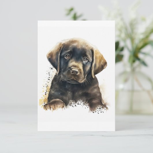 Chocolade Labrador Blank Harcard Bedankkaart (Staand voorkant)