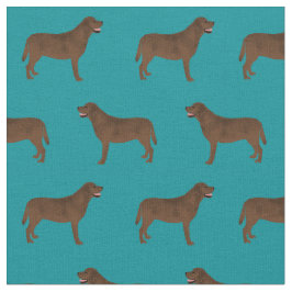 Chocolade Labrador blauwgroen Stof