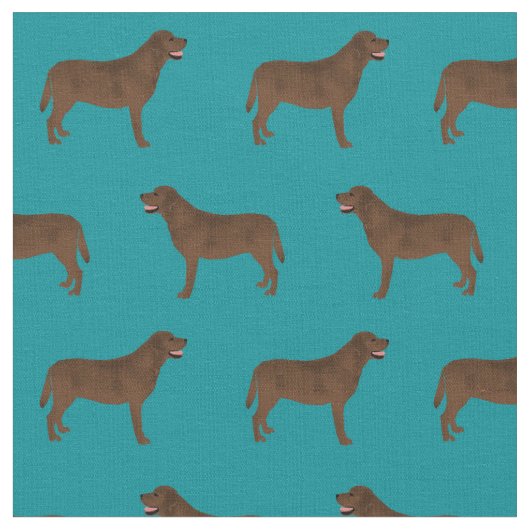 Chocolade Labrador blauwgroen Stof (Close Up)