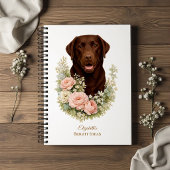 Chocolade Labrador Bloemportret Kaart