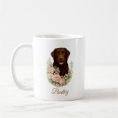Chocolade Labrador Bloemportret Koffiemok (Links)
