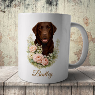 Chocolade Labrador Bloemportret Koffiemok