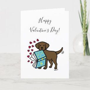 Chocolade Labrador Boek van Liefde Valentijn Feestdagen Kaart