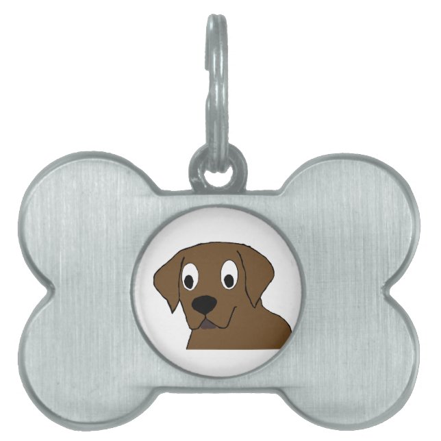 chocolade labrador cartoon huisdieren naamplaatje (voorkant)