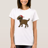 Chocolade Labrador Cartoon kerstShirten T-shirt (Voorkant)