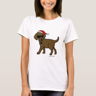 Chocolade Labrador Cartoon kerstShirten T-shirt