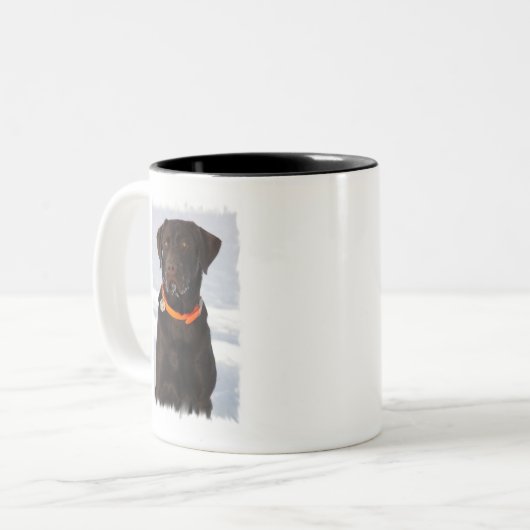 Chocolade Labrador Coffee-Mok Tweekleurige Koffiemok (Voorkant links)