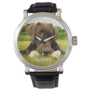 Chocolade Labrador Custom Horloge