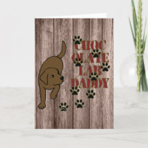 Chocolade Labrador Daddy Paw Prints Kaart