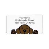 Chocolade Labrador die je in de gaten houdt Etiket (Voorkant)