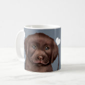 Chocolade Labrador doet elke snack die je maakt Koffiemok (Voorkant links)