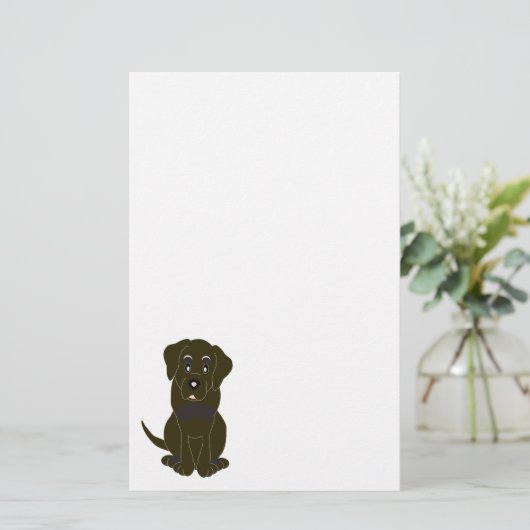 Chocolade Labrador Dog Design Briefpapier (Staand voorkant)