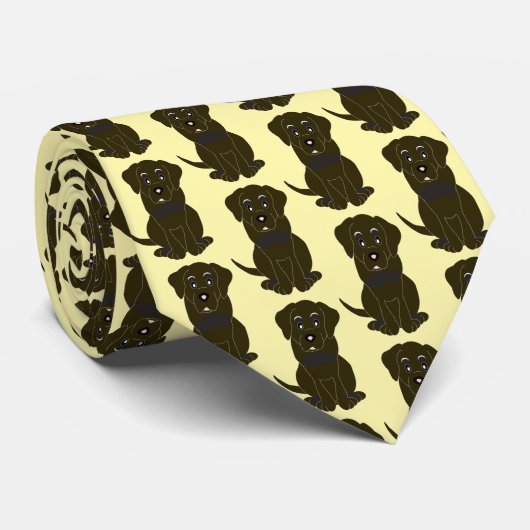 Chocolade Labrador Dog Design Stropdas (Opgerold)