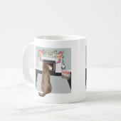 Chocolade Labrador Dog kerstFireplace Scene Koffiemok (Voorkant links)