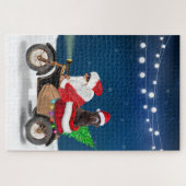 Chocolade Labrador Dog kerstkerstkerstman Legpuzzel (Horizontaal)