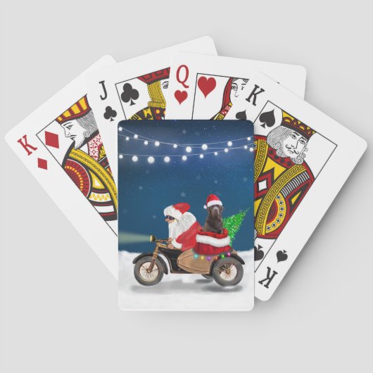 Chocolade Labrador Dog kerstkerstkerstman Pokerkaarten (Achterkant)