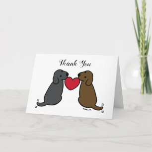 Chocolade Labrador en Black Labrador Dank u Bedankkaart